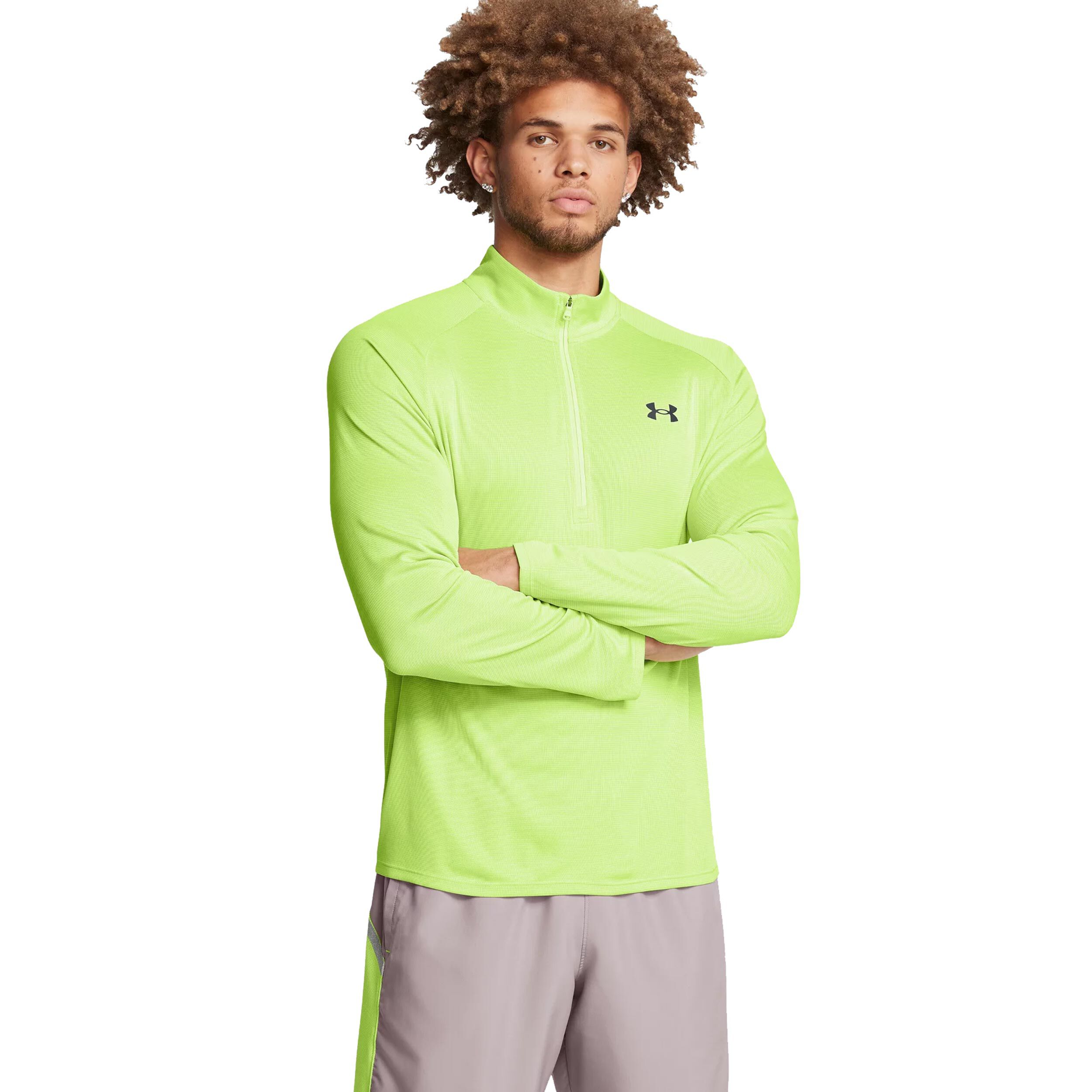 Tech Textured 1/2 Zip Longsleeve Herren - Grün