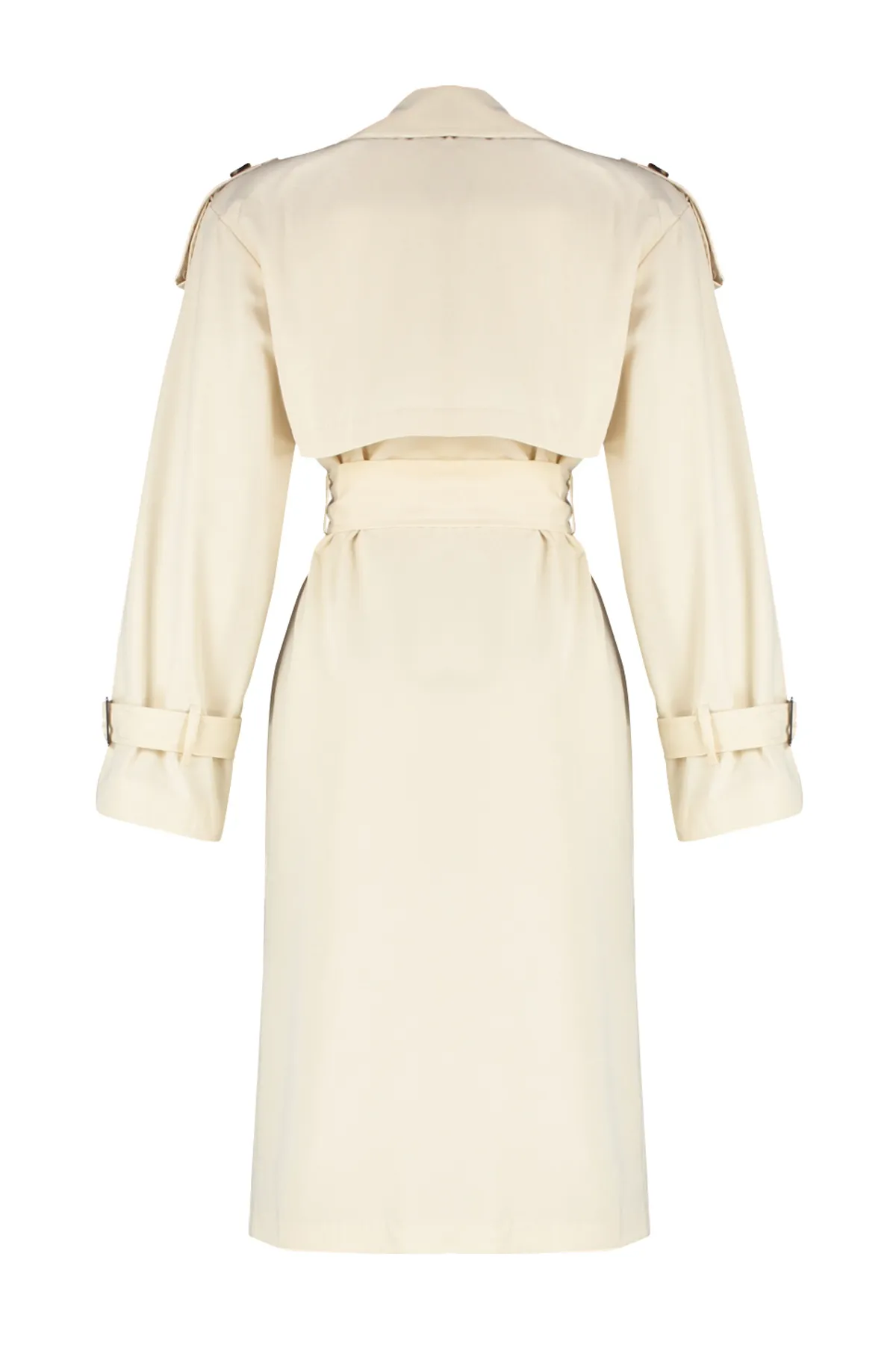 Trendyol Collection  Steinfarbener, weit geschnittener, weit geschnittener Trenchcoat mit Gürtel TWOSS21TR0005