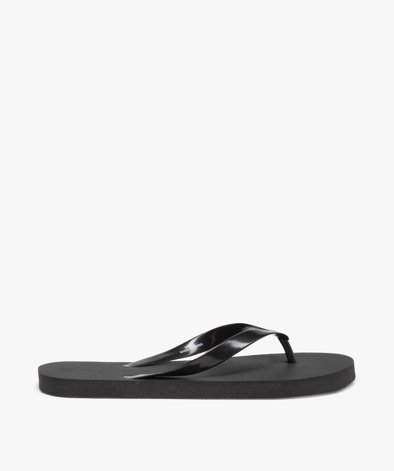 Tongs Garçon unies à brides souples noir | GEMO