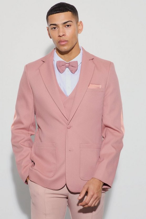 Strukturierter Slim-Fit Blazer mit Aufnähern