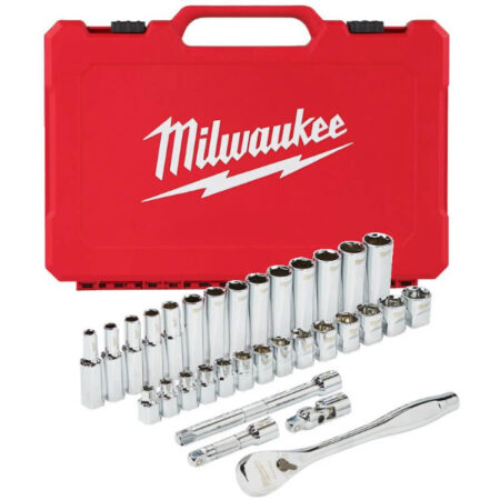 Milwaukee Accessories 4932464945 ✓ Socket Set with Ratchet 32-Piece