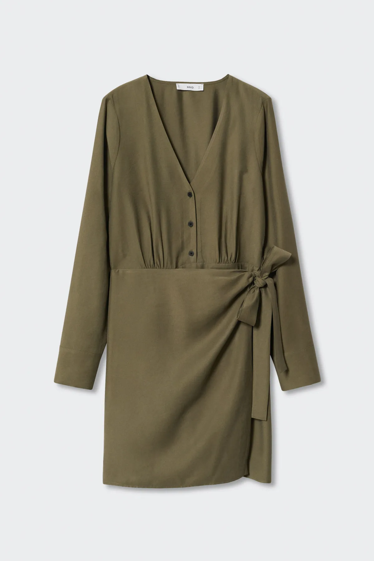 MANGO  Khakifarbenes Damenkleid 37003846