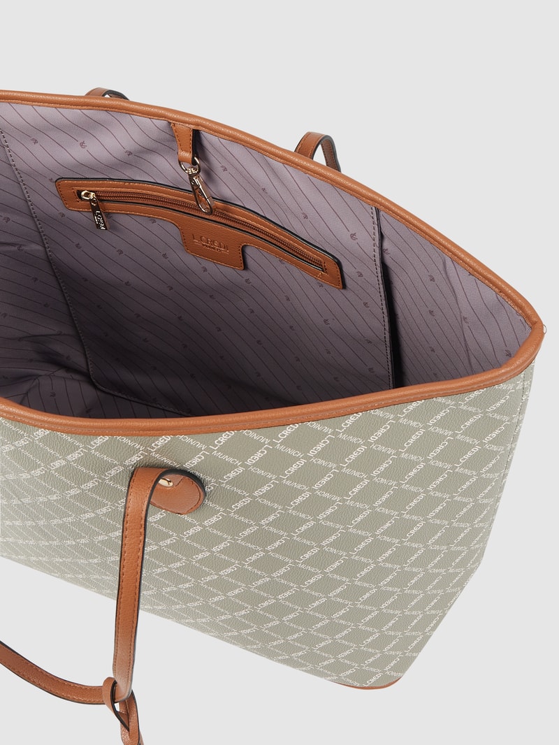 Shopper mit Logo-Muster Modell 'Filiberta' in stein