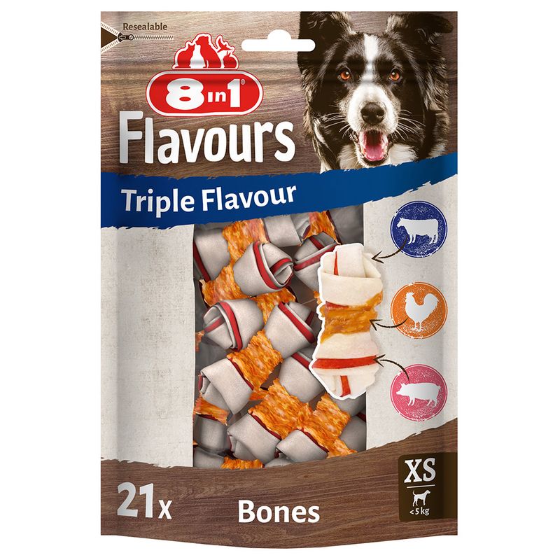 8in1 Triple Flavour Kauknochen XS