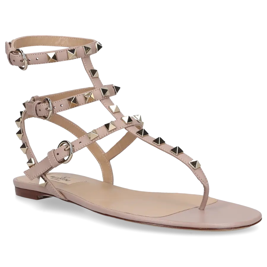 Valentino Garavani - Zehentrenner ROCKSTUD Kalbsleder - beige