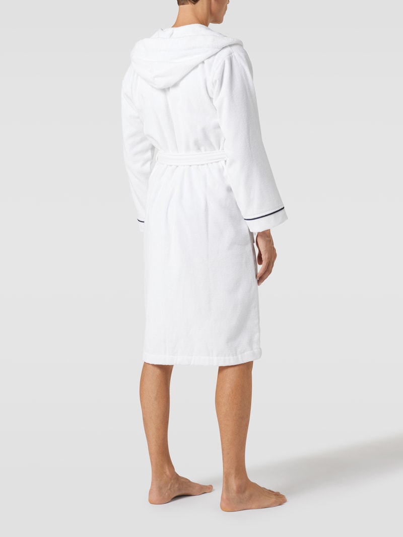 Bademantel mit Label-Stitching in weiß