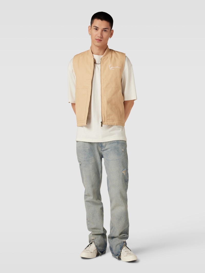 Weste mit Eingrifftaschen in beige