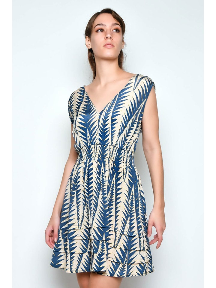 H.H.G. Kleid in Creme/ Dunkelblau günstig kaufen