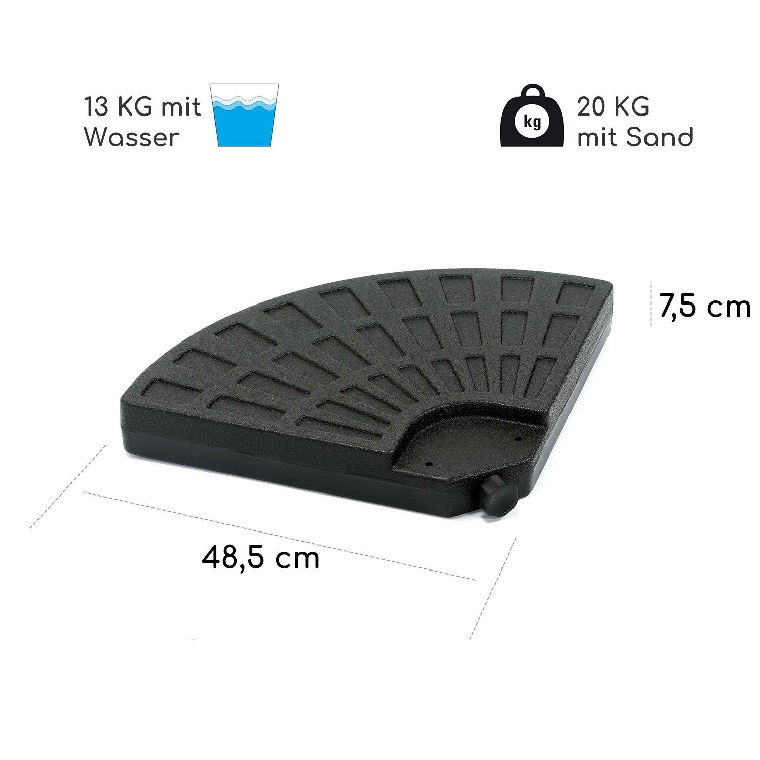 blumfeldt Schirmhalter Limousin Sonnenschirmständer-Gewichte 72 kg Leergewichte 4er-Set