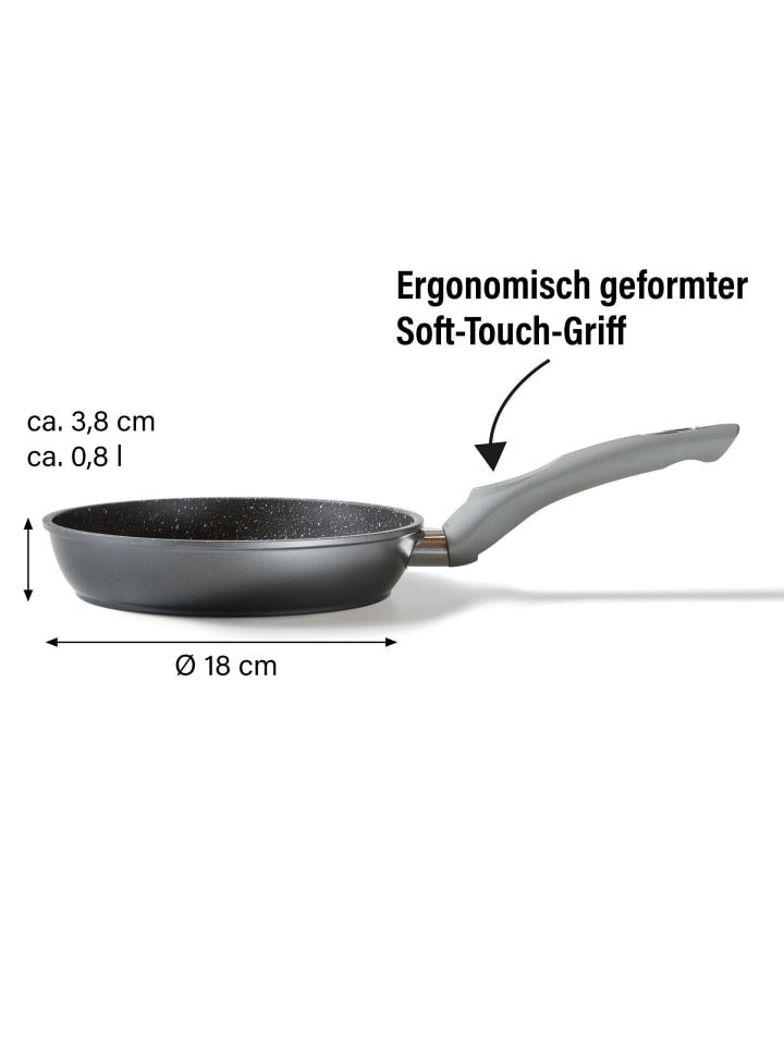 Stoneline Bratpfanne 18  cm | ohne Deckel - Grau in Grau günstig kaufen Ø 18 cm