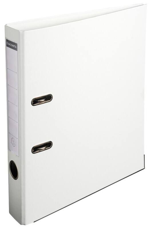 Exacompta Ordner DIN A4 50 mm Weiß 2 Ringe 915402B Pappkarton, PP (Polypropylen) Glatt Hochformat