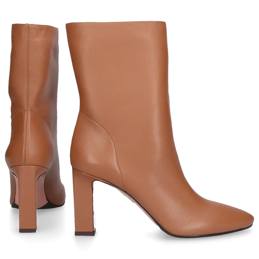 Aquazzura - Klassische Stiefeletten MANZONI 85 Nappaleder - braun