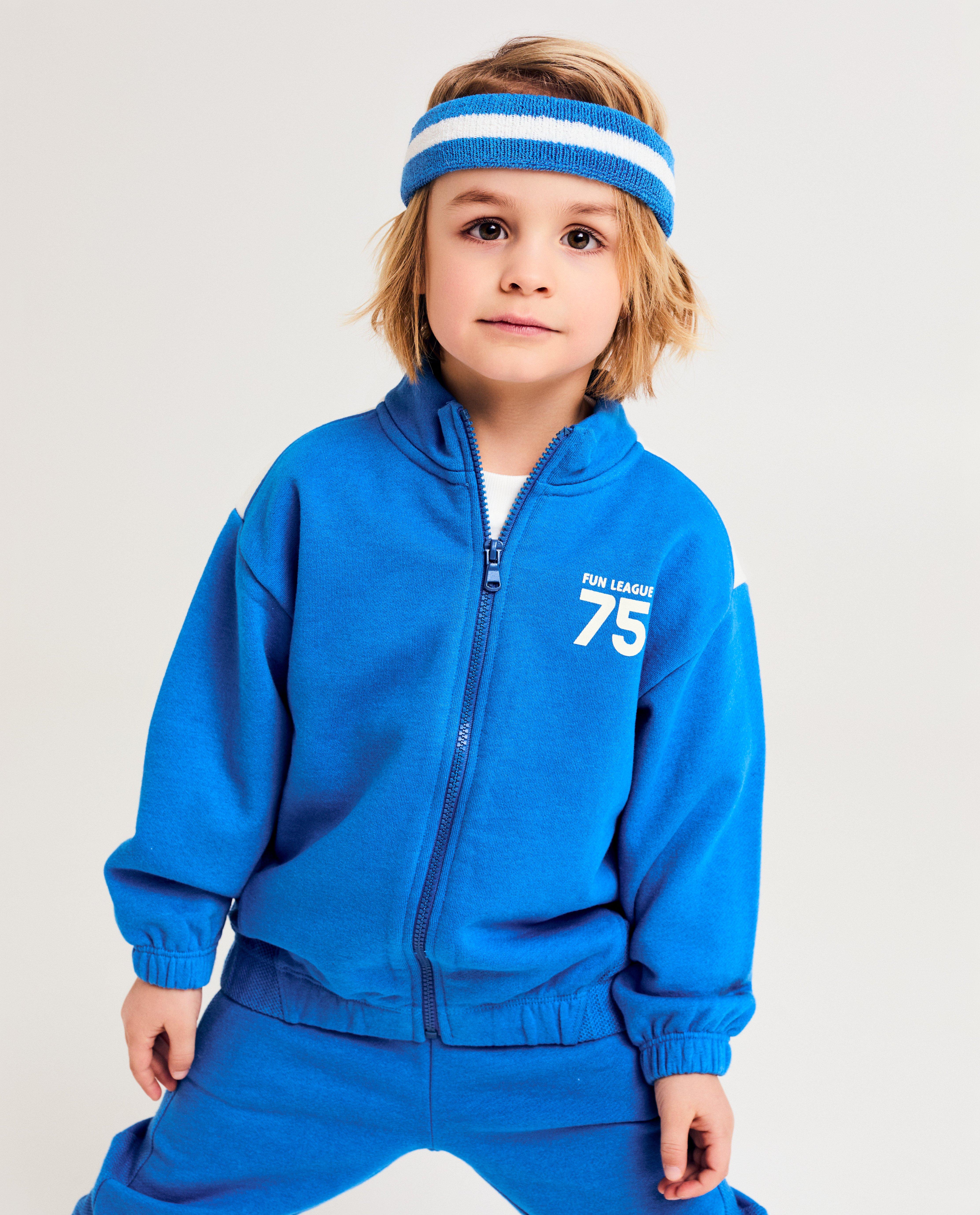 Kidz Nation pulóver élénkkék felirattal