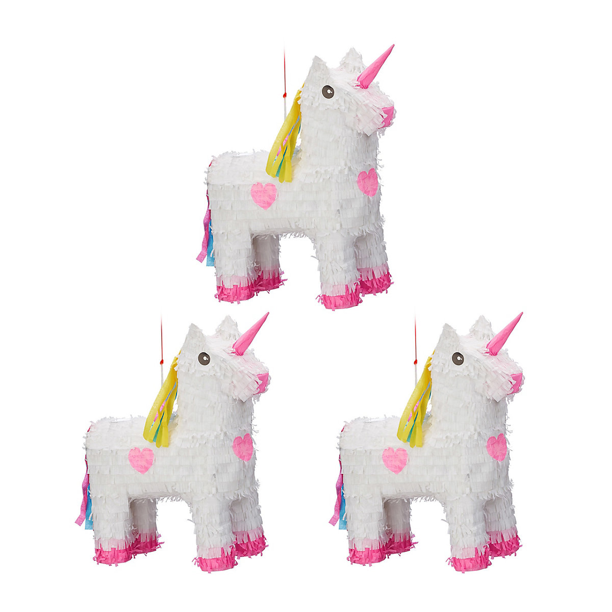 3 x Pinata Einhorn