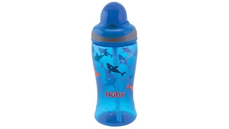 Nûby Soft Flip-It Trinkhalmflasche Auslaufsicher