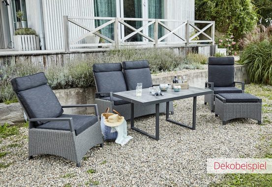 LC Garden Loungesofa LC Garden Keramo Living 2er Sofa Zweisitzer grau-mix