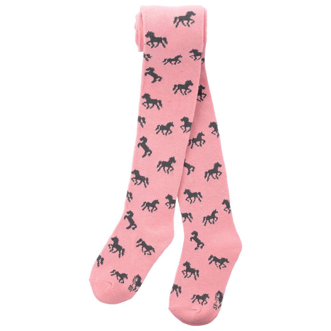 2 Mädchen Strumpfhosen mit Pferde-Motiven