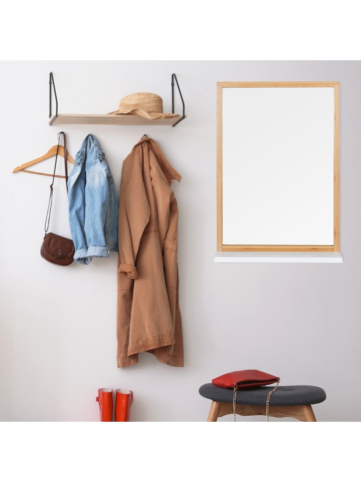 relaxdays Wandspiegel in Natur/Weiß günstig kaufen onesize