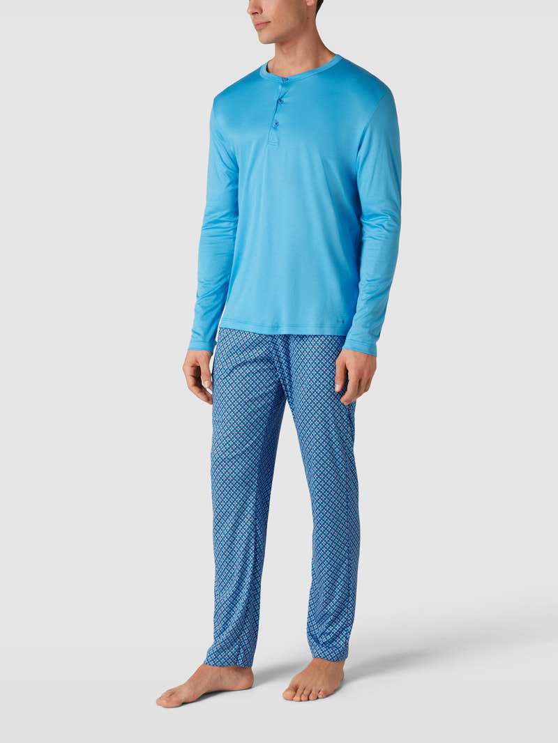 Pyjama-Hose mit Allover-Muster Modell 'REMIX' in türkis