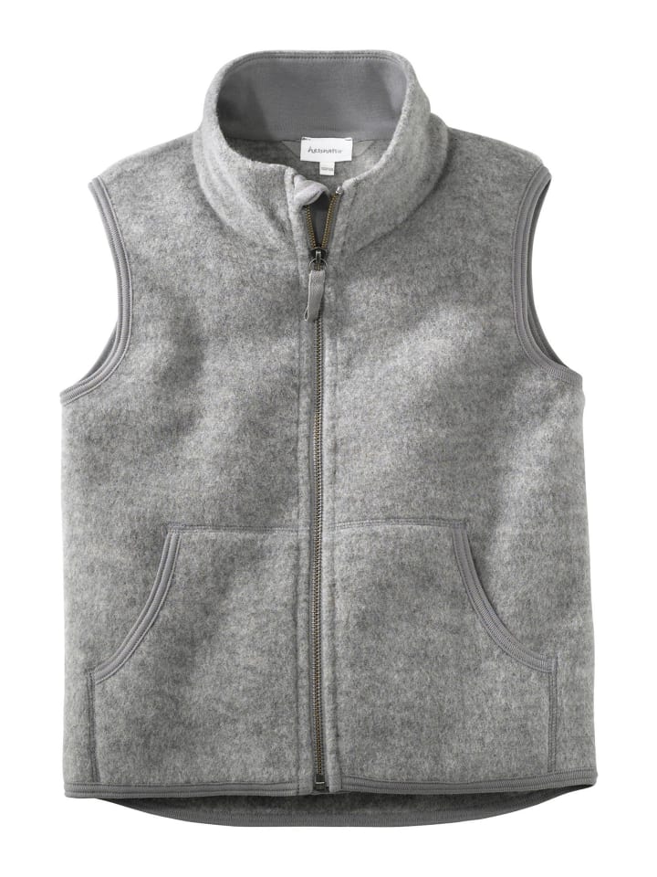 Hessnatur Wollfleece-Weste in grau günstig kaufen