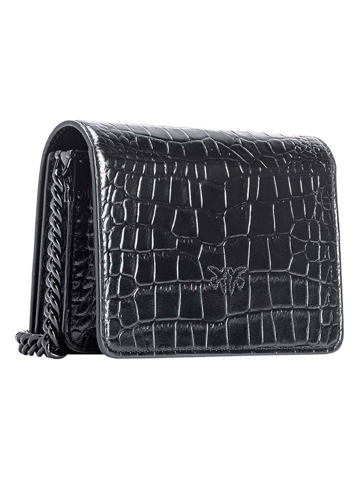 Pinko Leder-Umhängetasche in Schwarz - (B)19 x (H)13 x (T)7 cm günstig kaufen onesize