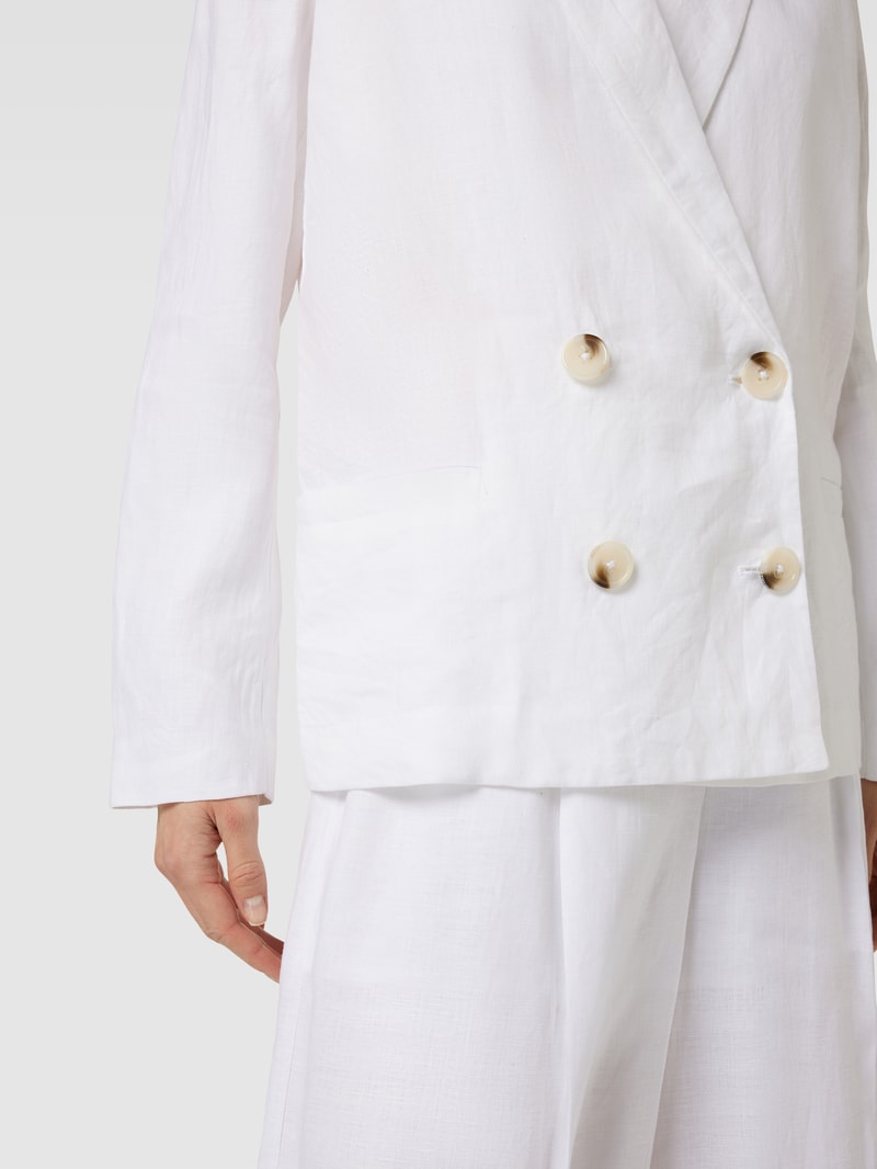 Blazer mit doppelreihiger Knopfleiste in weiß