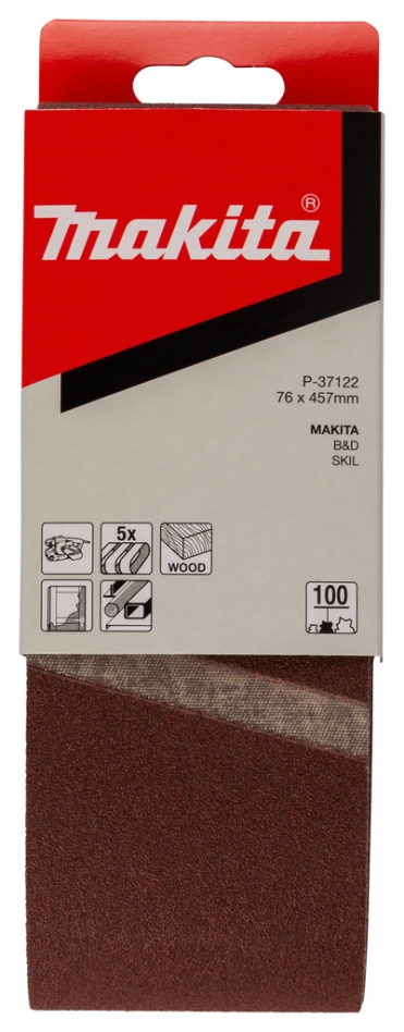 Akcesoria Makita P-37122 Taśma szlifierska 457 x 76 mm K100 5 szt.