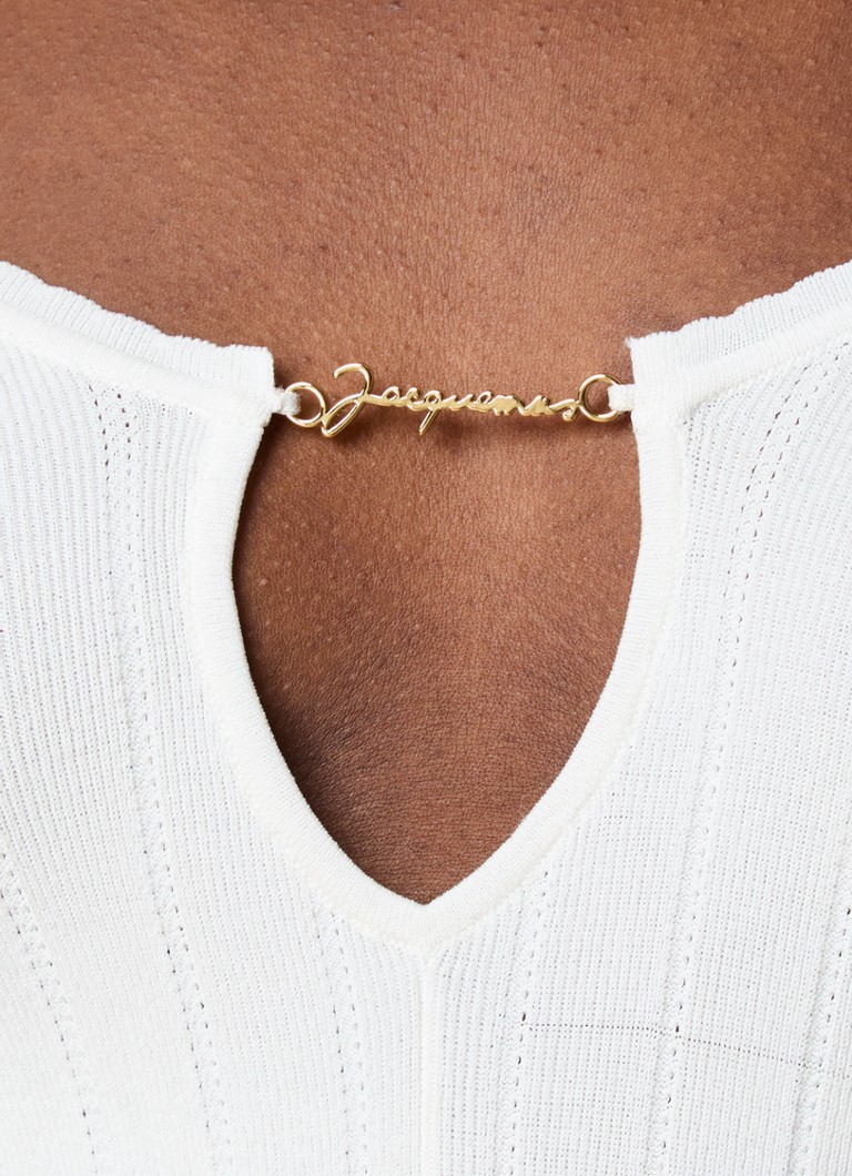 Jacquemus schulterfreies Top mit Rippstruktur