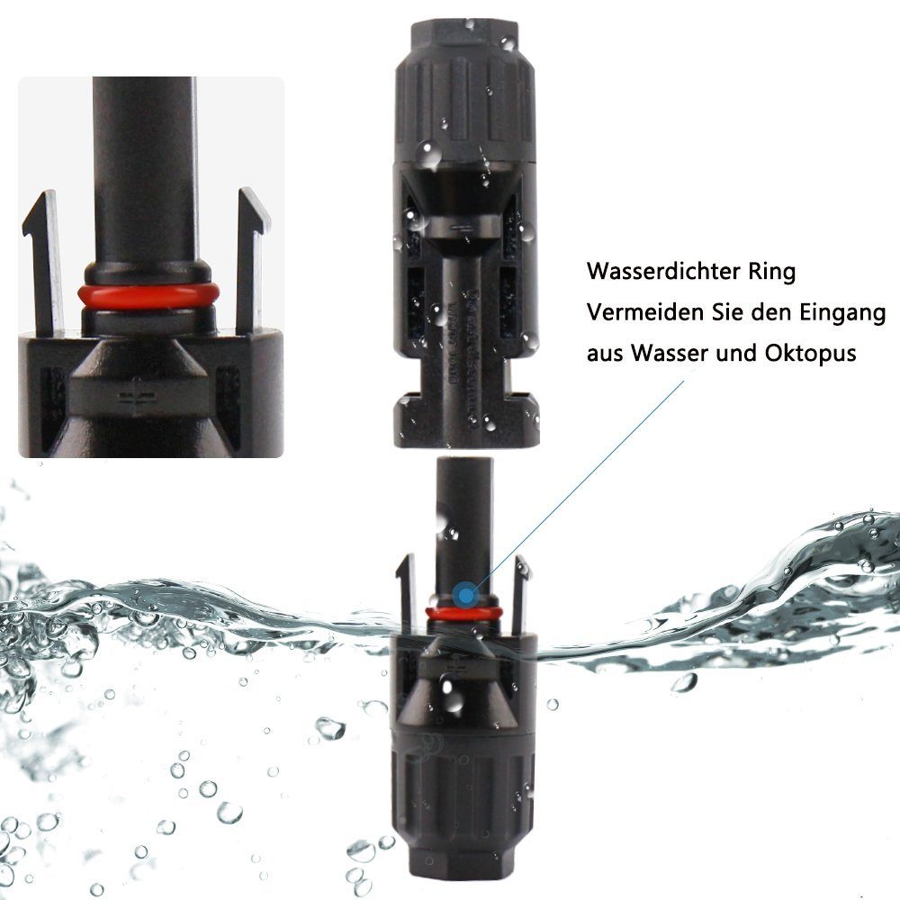 Boifun Solaranlage 10 Paar PV Solarstecker MC4 Stecker Solarkabel Buchse Kupplung(10 AWG), (10-St), mit Schraubenschlüsseln, IP67 Wasserdichtes,10 Paar männlich/weiblich