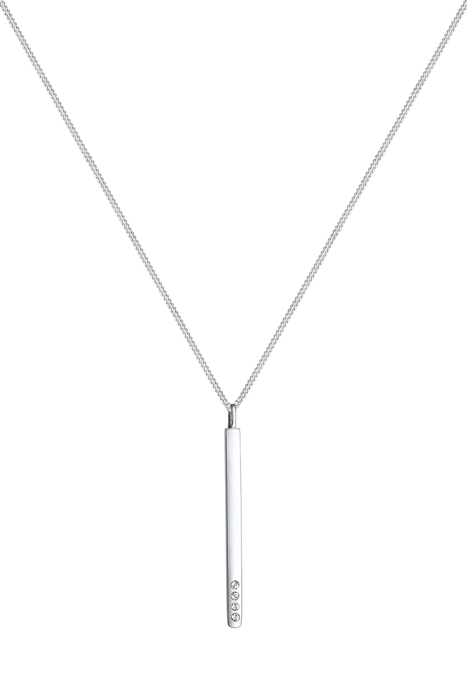 Elli női Y-lánc pálcika medállal és kristályokkal, 925-ös sterling ezüstből, 45 cm hosszú