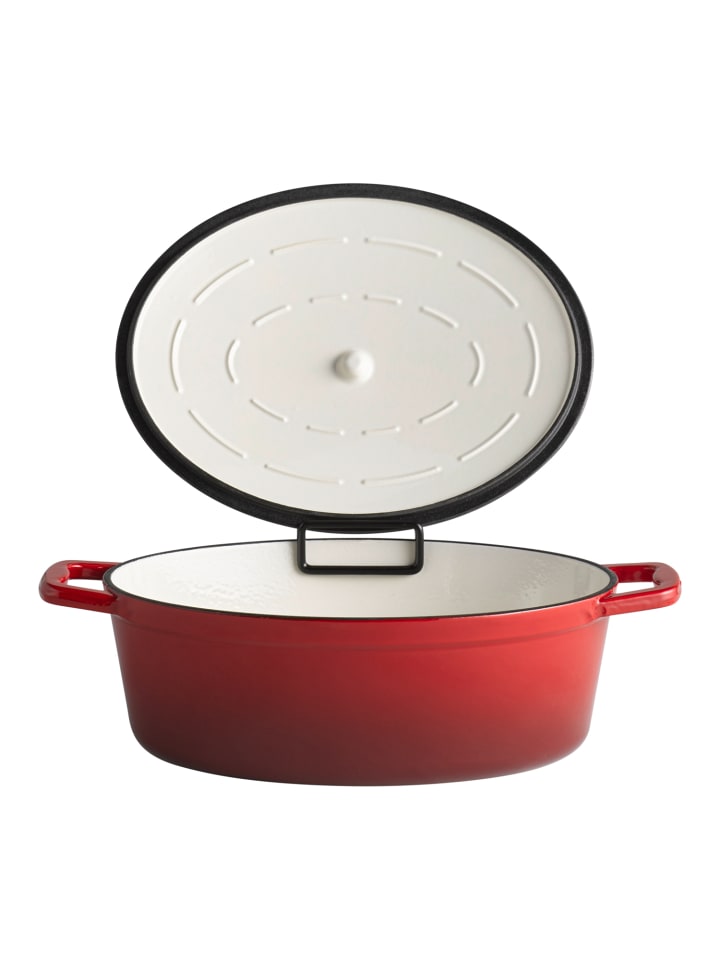 APS Bräter mit Deckel in rot, 33 x 25 cm, H: 11 cm (oval)    günstig kaufen onesize