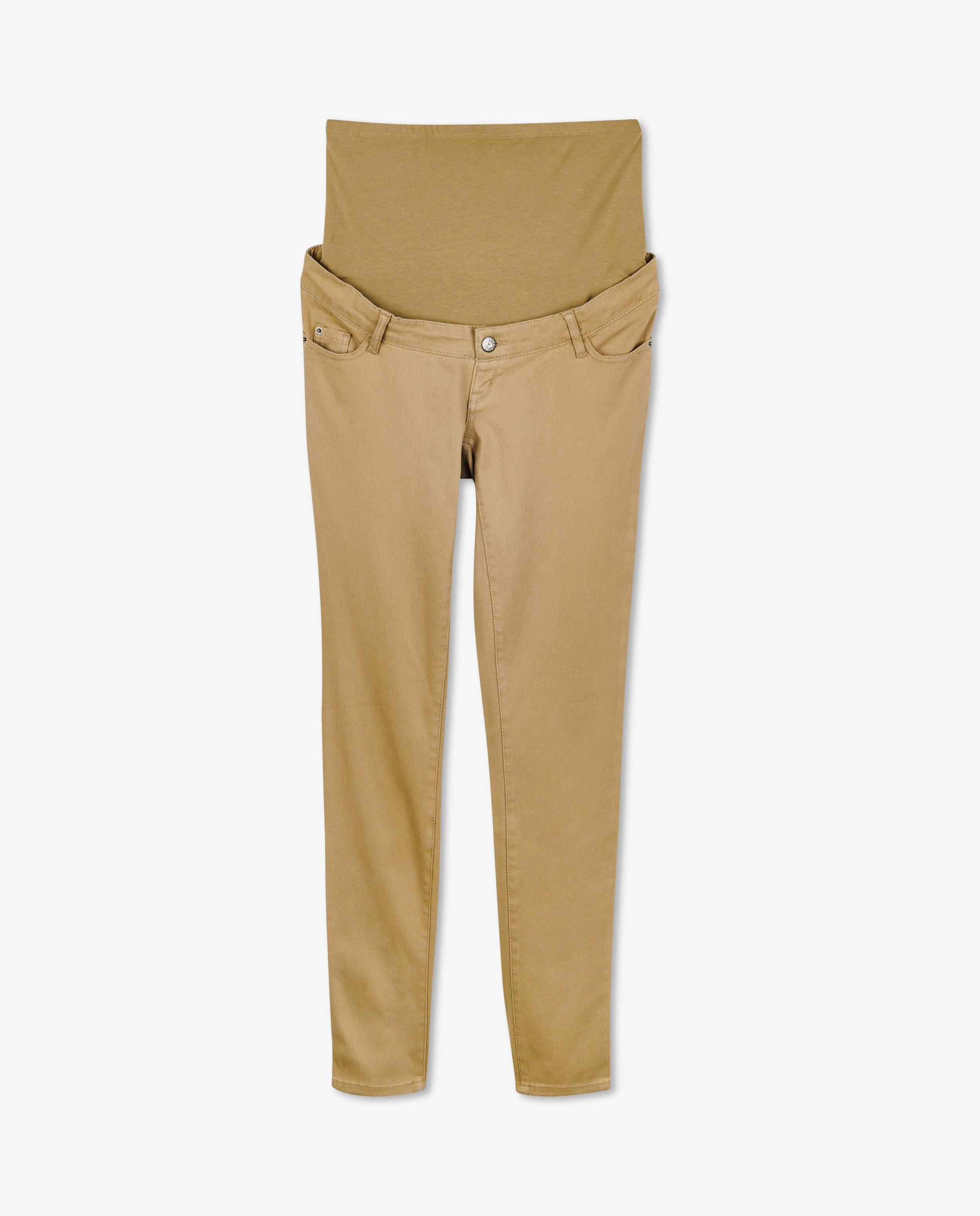 Pantaloni gravide Joli Round Green, croială skinny, kaki