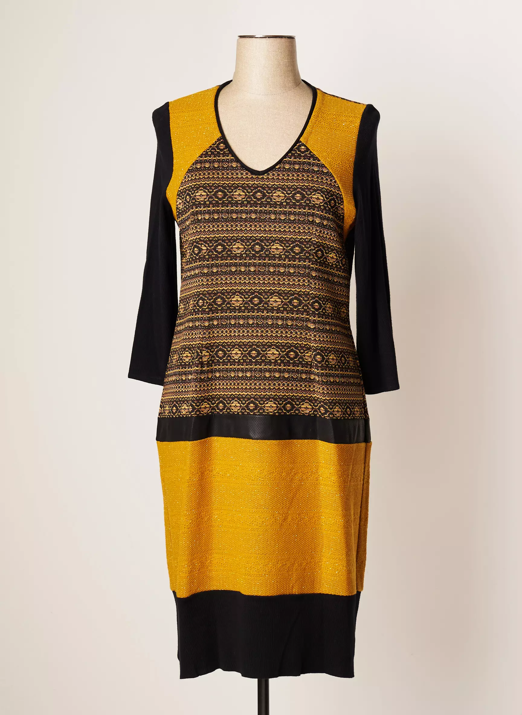 Jumfil Robes Mi Longues Femme couleur jaune