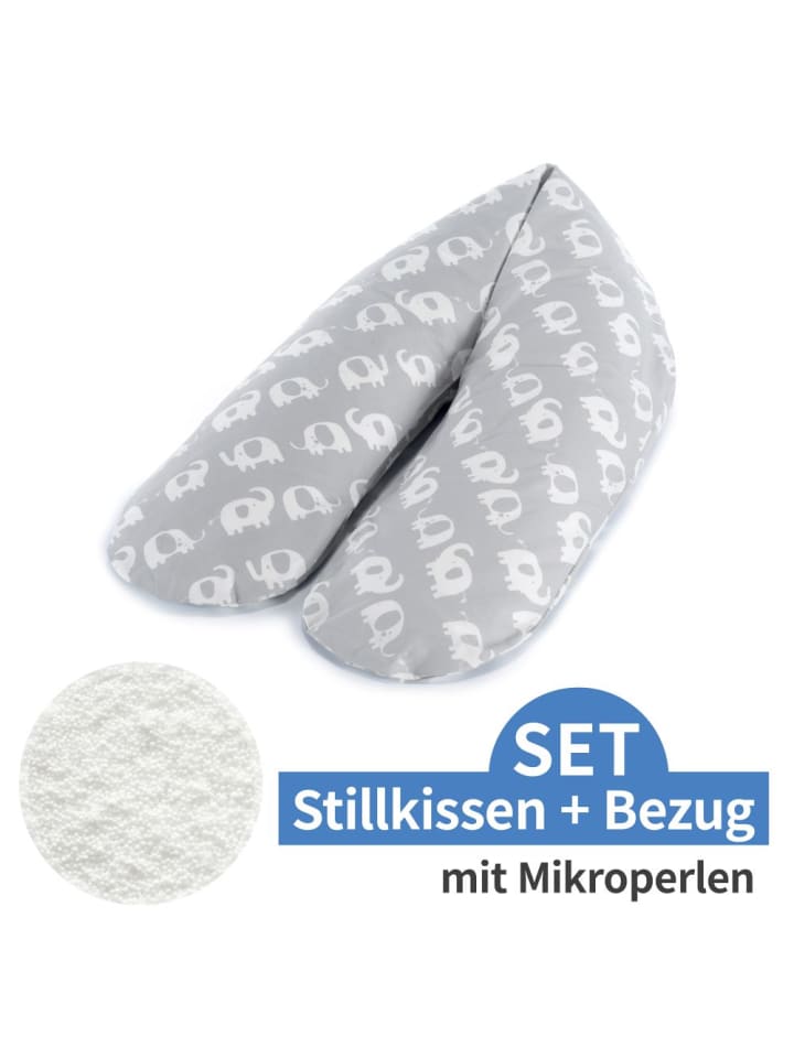 Theraline Stillkissen Das Komfort mit Mikroperlen-Füllung inkl. in grau,motiv günstig kaufen onesize