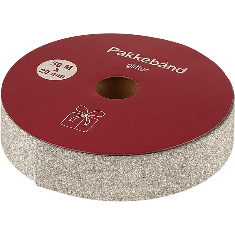 Home Pakkebånd 50 m x 2 cm glitter