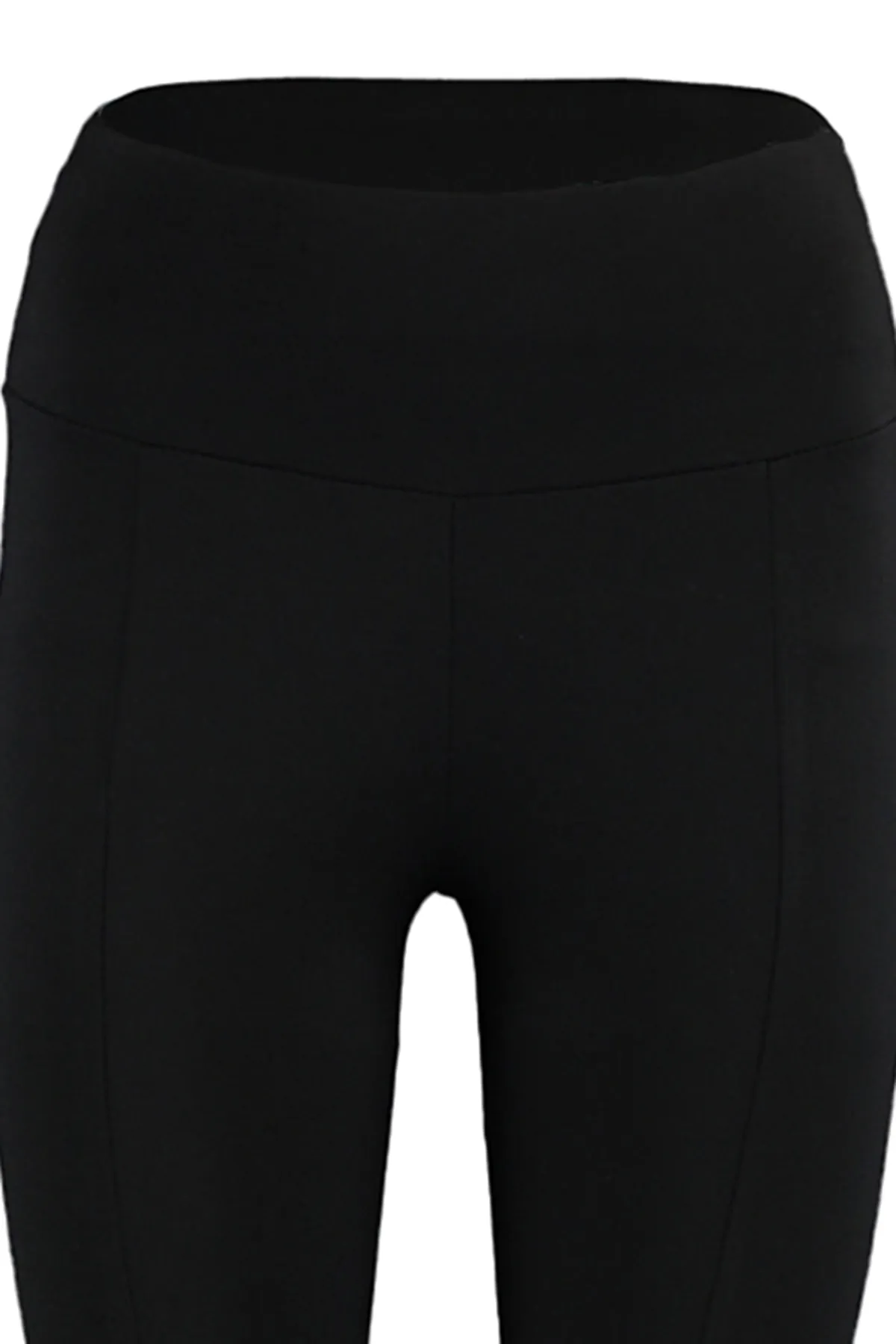 Trendyol Collection  Schwarze Strick-Leggings mit hoher Taille und Schlitzdetail auf der Vorderseite TWOAW22TA0004