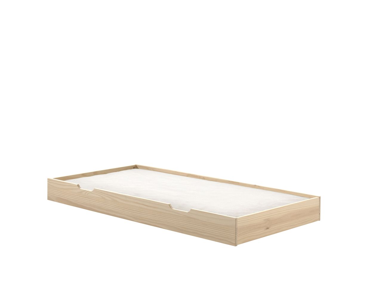 VIPACK Bettschublade Fritz auf Rollen in Kiefer, Ausf. Milky Pine lackiert