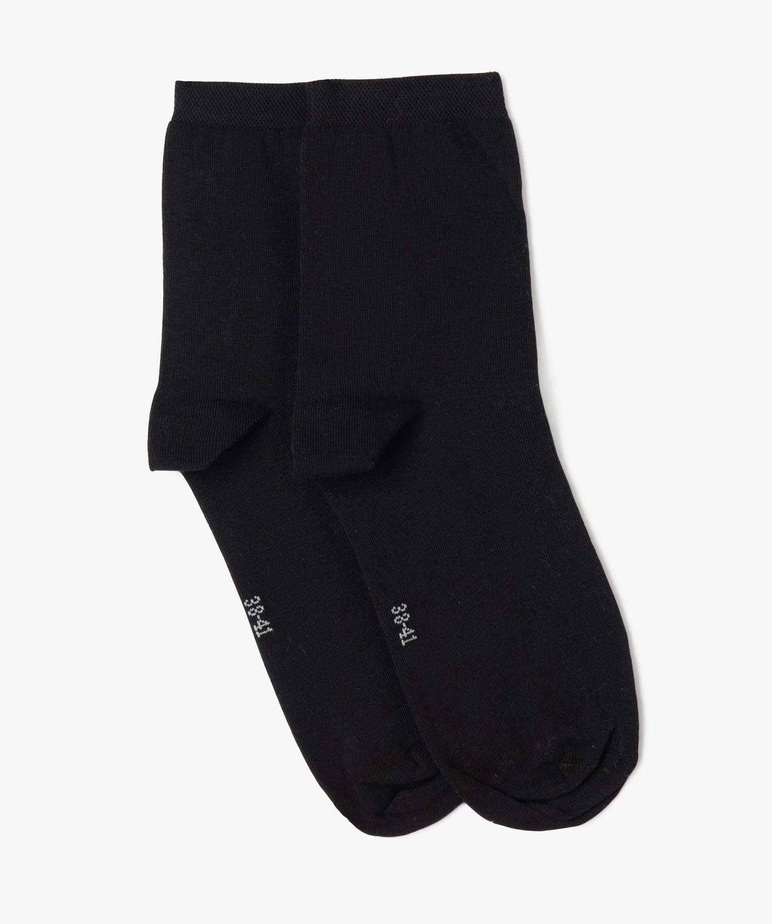 Chaussettes mi-hautes avec coutures plates femme (lot de 2) noir | GEMO