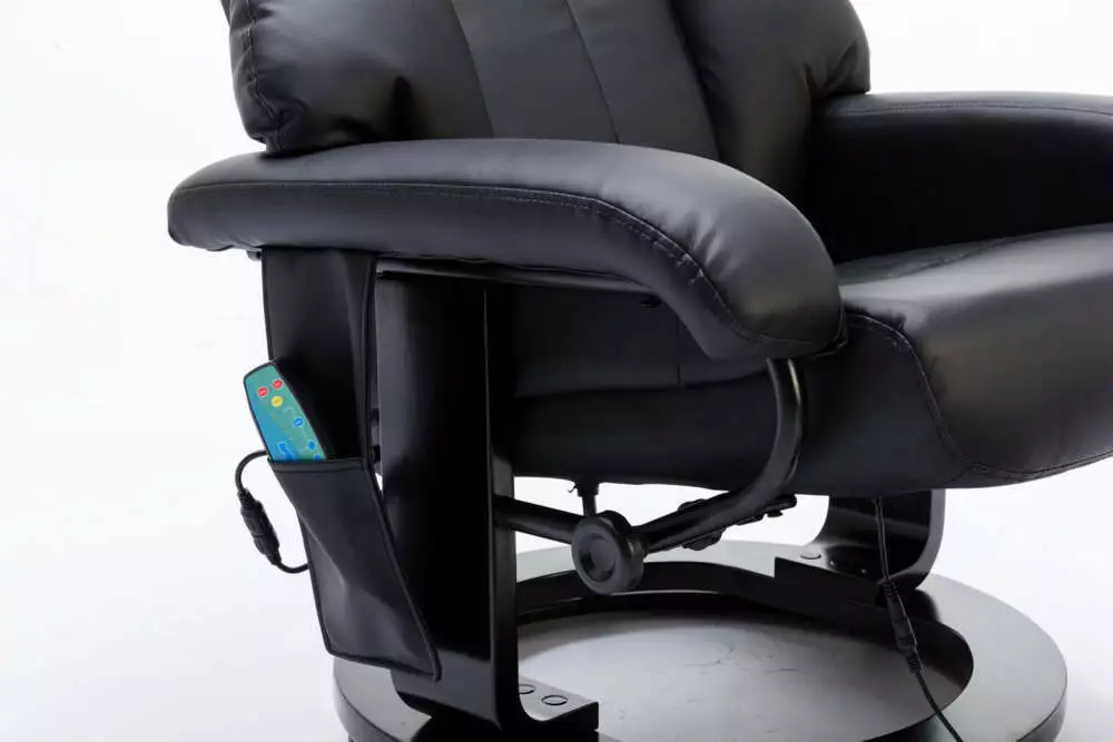 Happy Home Massagesessel mit Fußhocker & Heizfunktion schwarz