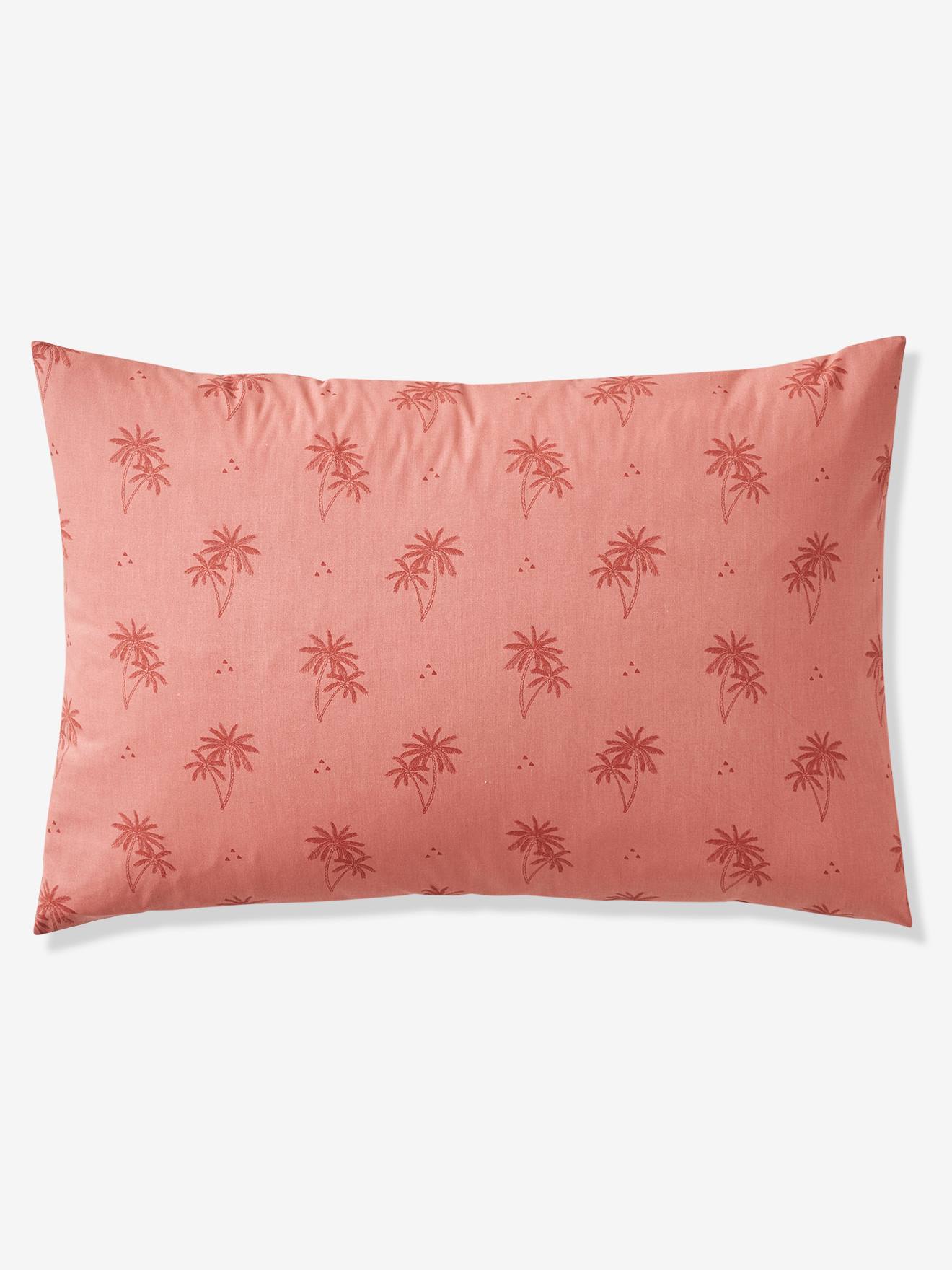 Parure housse de couette + taie d'oreiller enfant PALMIERS terracotta