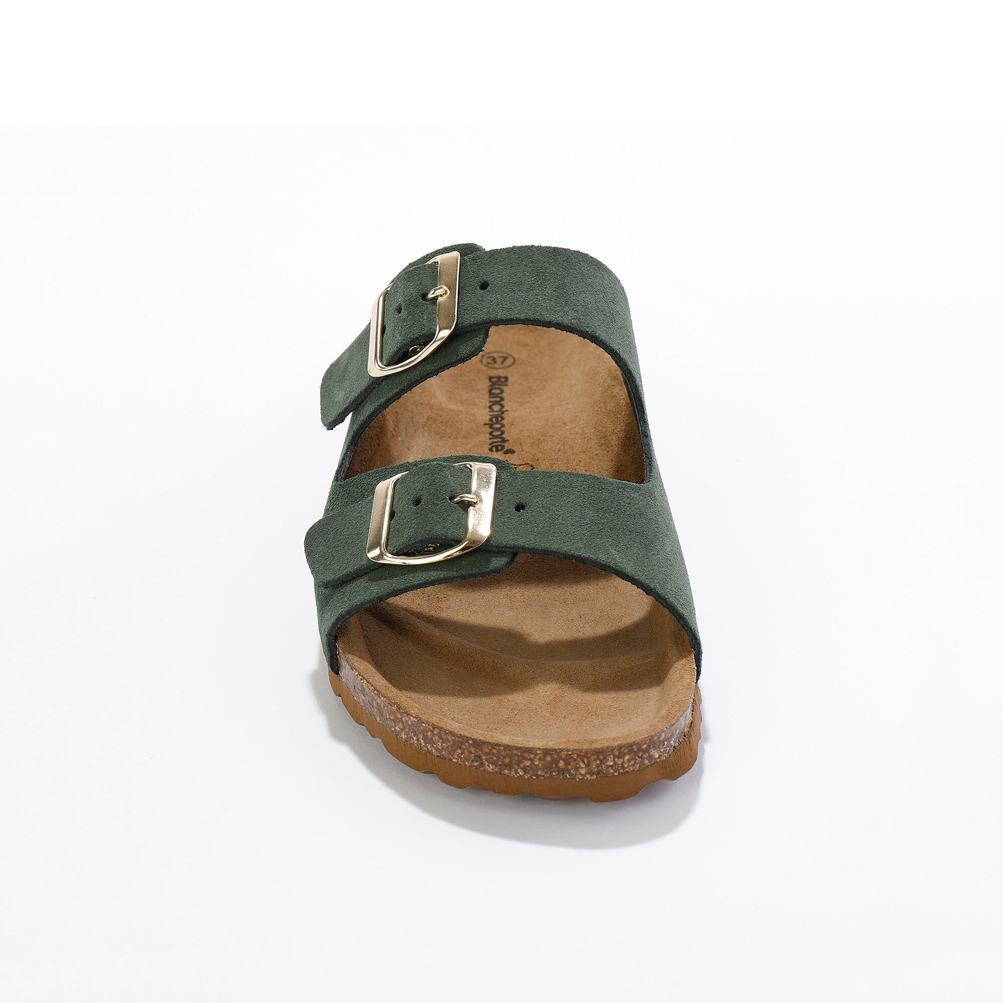 Mules croûte de cuir 2 boucles réglables