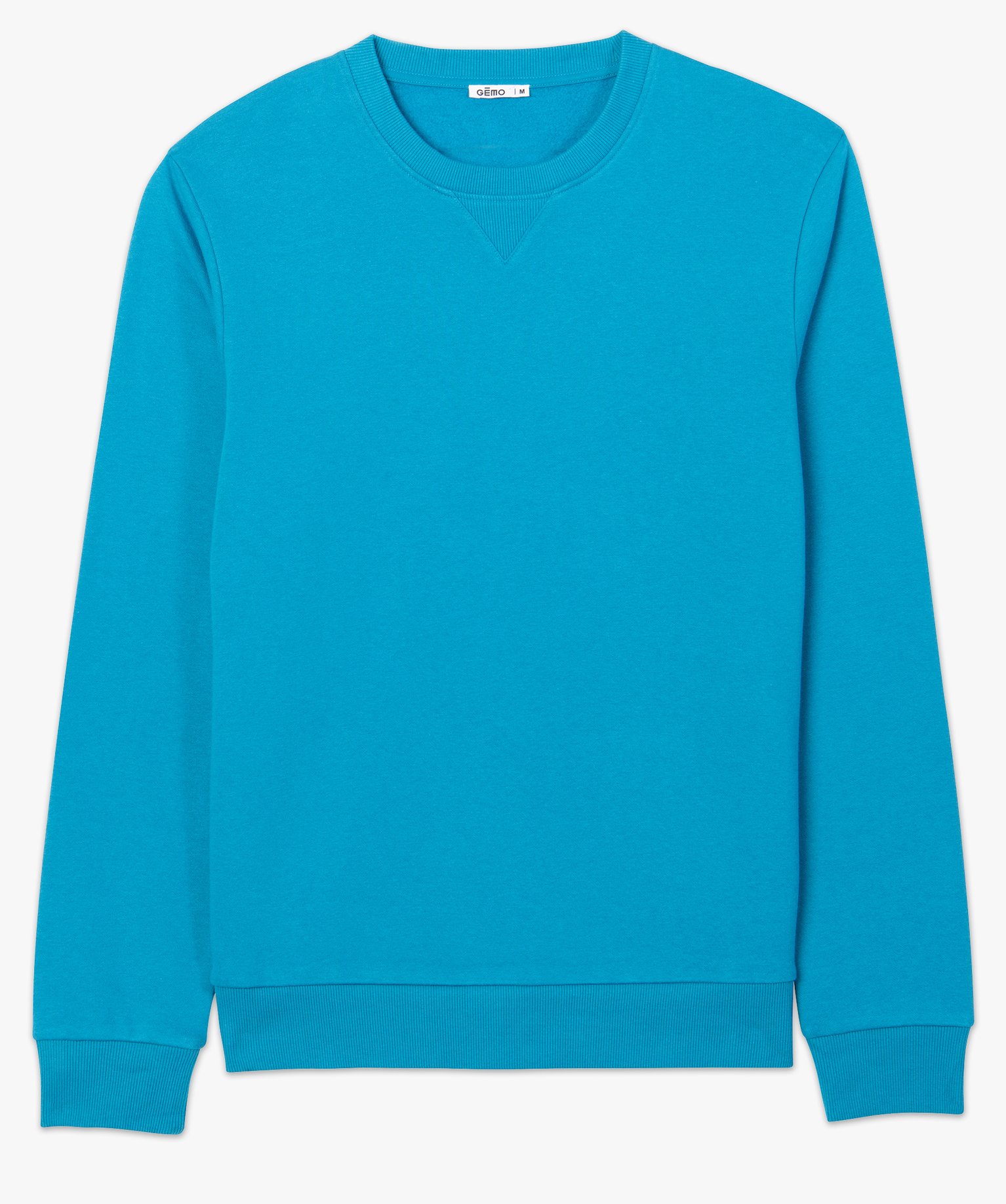 Sweat homme molletonné contenant du coton bio bleu | GEMO