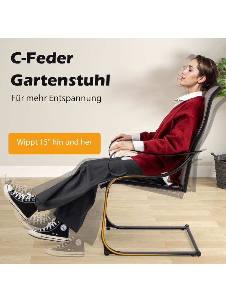COSTWAY 2er Set Gartenstühle in Grau günstig kaufen onesize