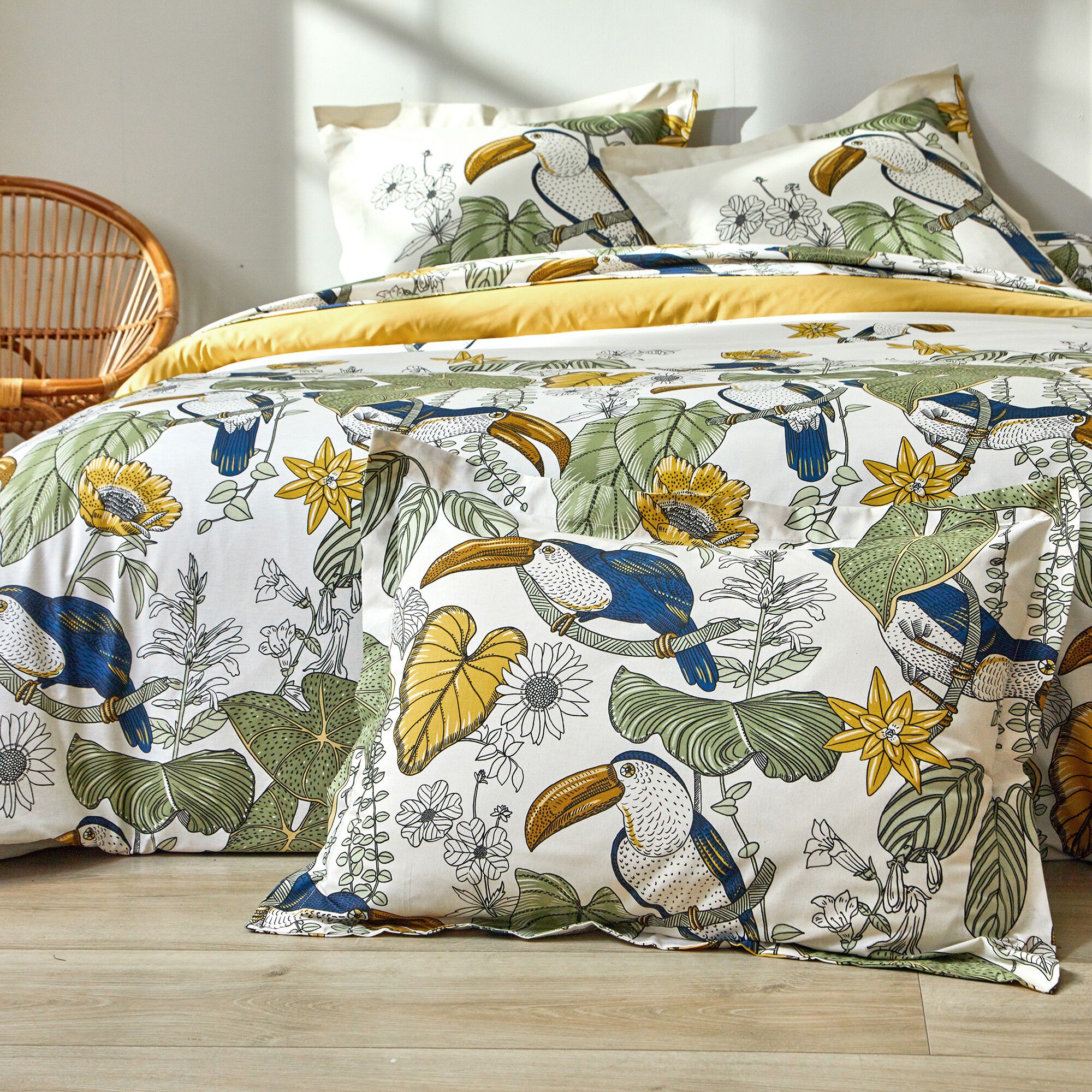 Linge de lit Toco en coton imprimé