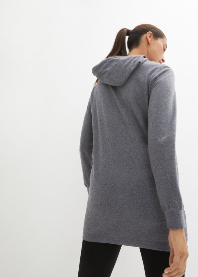 Extra langes Sweatshirt mit Tasche