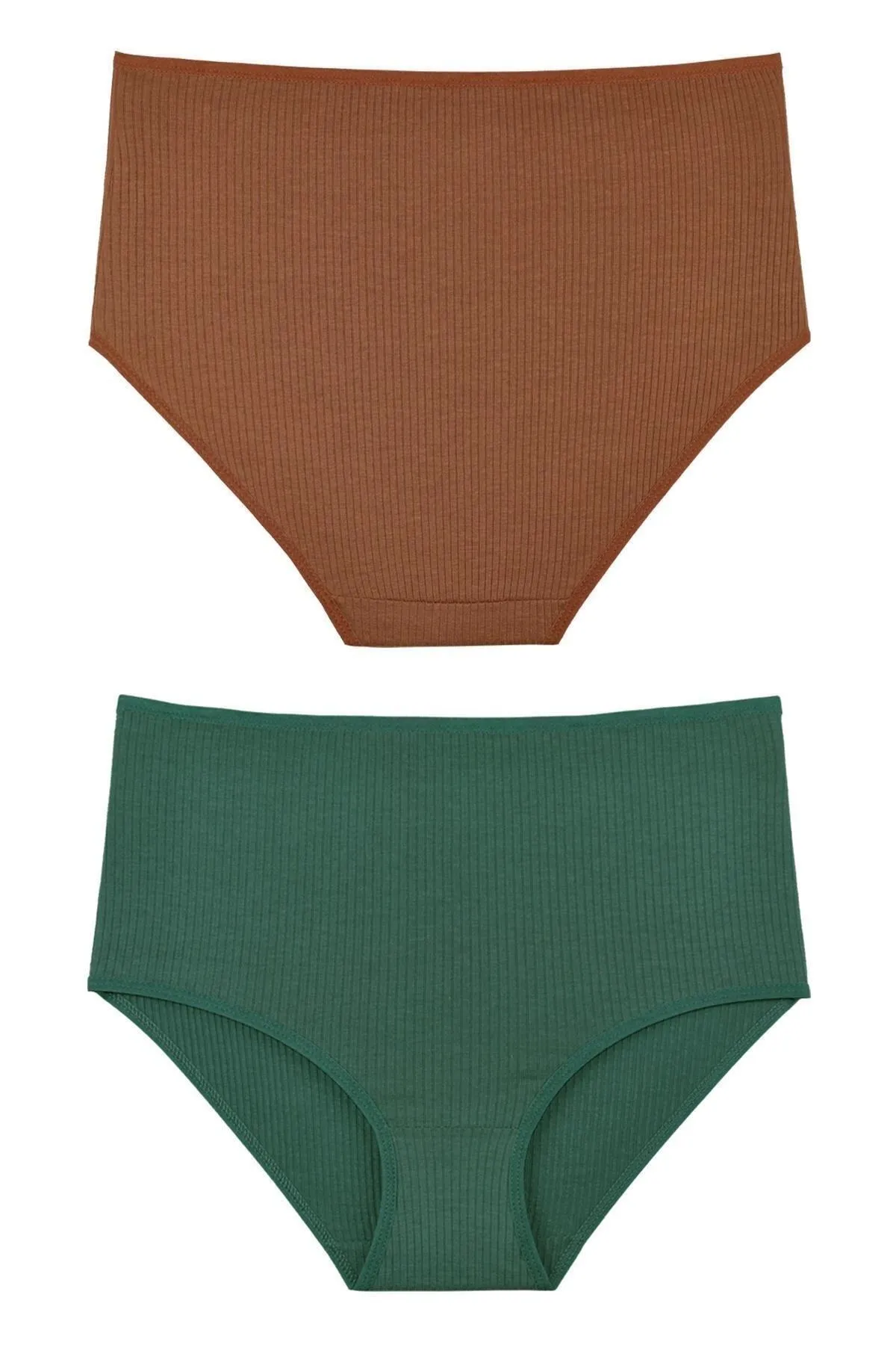Sensu  Geripptes 7-teiliges Höschenset für Damen mit hoher Taille – KTS3080