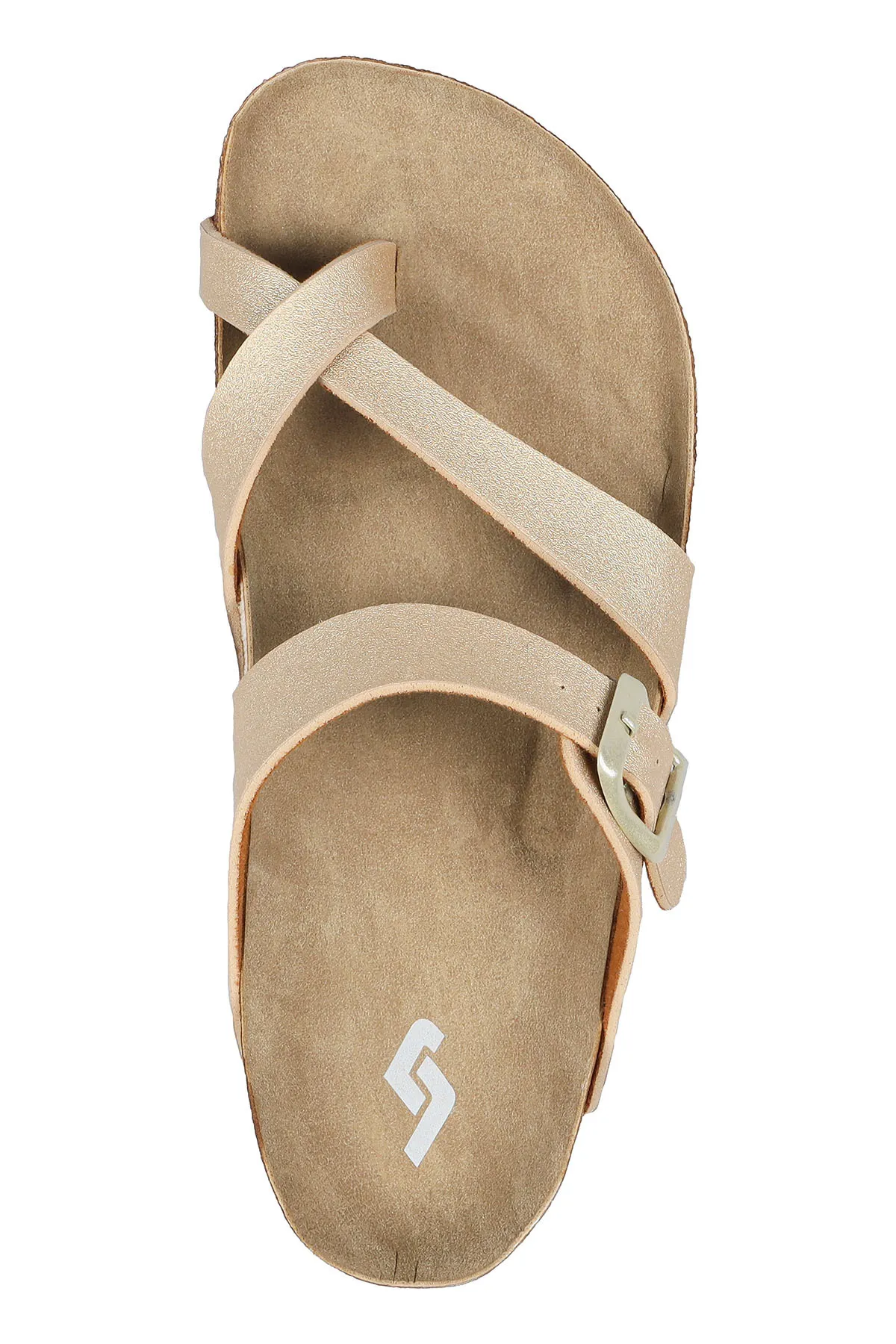 Jump  50008 Damen-Flip-Flops mit einer Schnalle in Goldfarbe