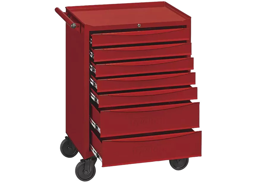 Teng Tools 122390160 TCMM259EV Werkzeugwagen rot Mini Master Set 7 Schubladen