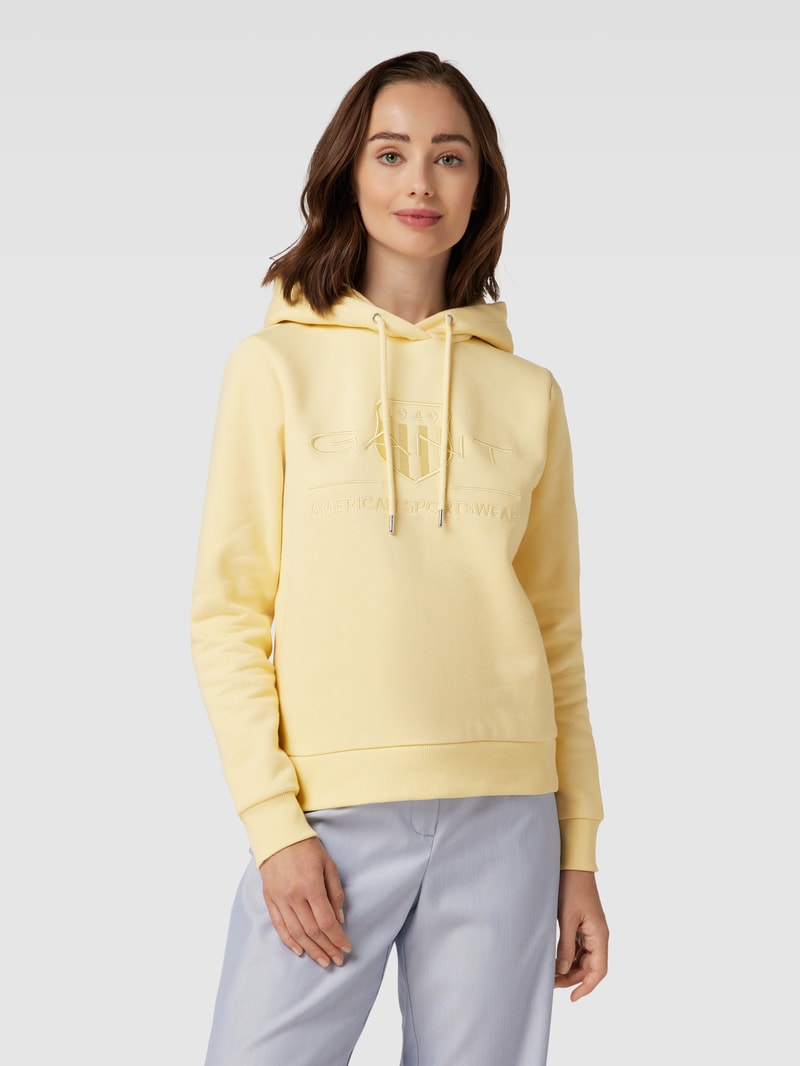 Hoodie mit Kapuze in hellgelb