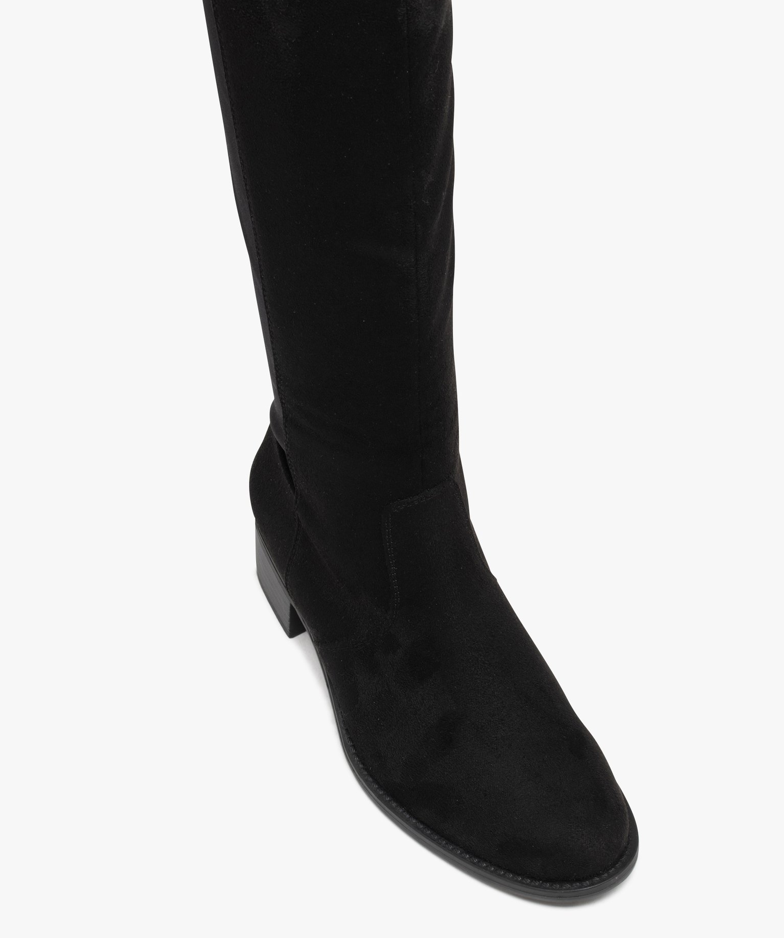 Bottes femme unies à tige souple et élastique noir | GEMO